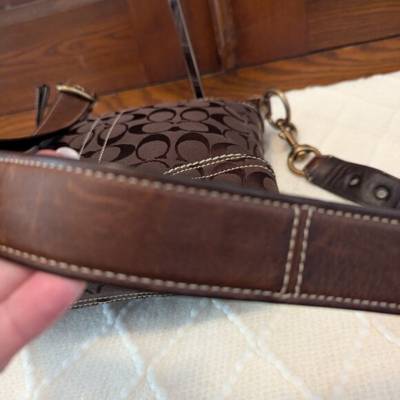 Coach Legacy Slim Duffle Vintage Y2K Signature Jacquard & Leather Brown Crossbod - Picture 9 of 11